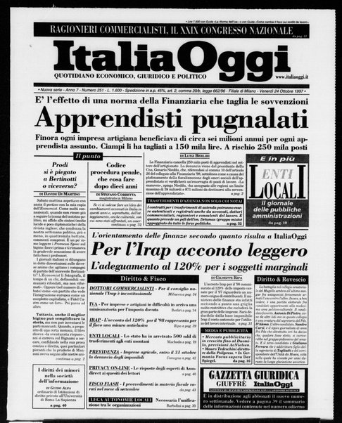 Italia oggi : quotidiano di economia finanza e politica